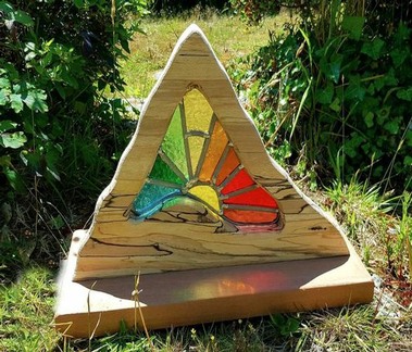 Pinnaculum Stained Glass and Wood Sculpture